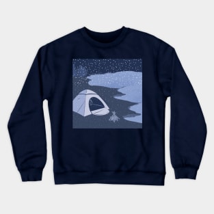 Snowfall on a campsite Crewneck Sweatshirt